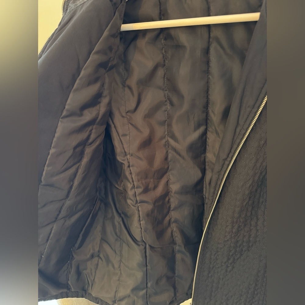 Denver Hayes Black Textured Minimalist Transitional Zip Jacket - Size M - Picture 6 of 9